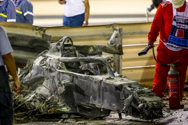 Exhibición de la F1 enseñará el auto accidentado de Grosjean