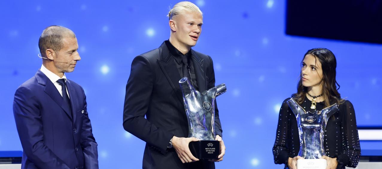 El premio al Mejor Jugador de la UEFA se lo llevó el delantero del Manchester City Erling Haaland