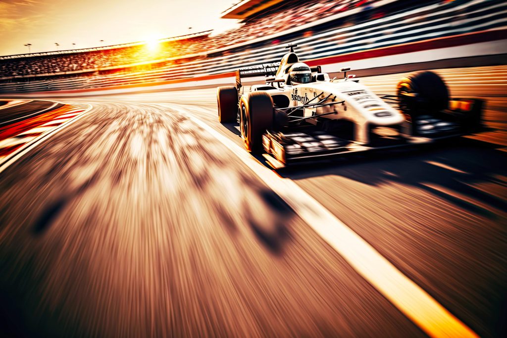 Fast speed car takes part in Formula One Racing championship, generative ai
