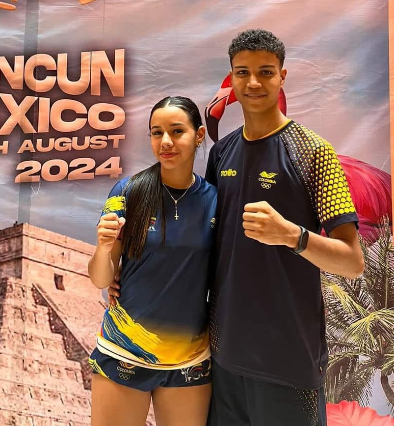Andrea Valentina Londoño León y Sebastián Toledo Santacruz, deportistas.