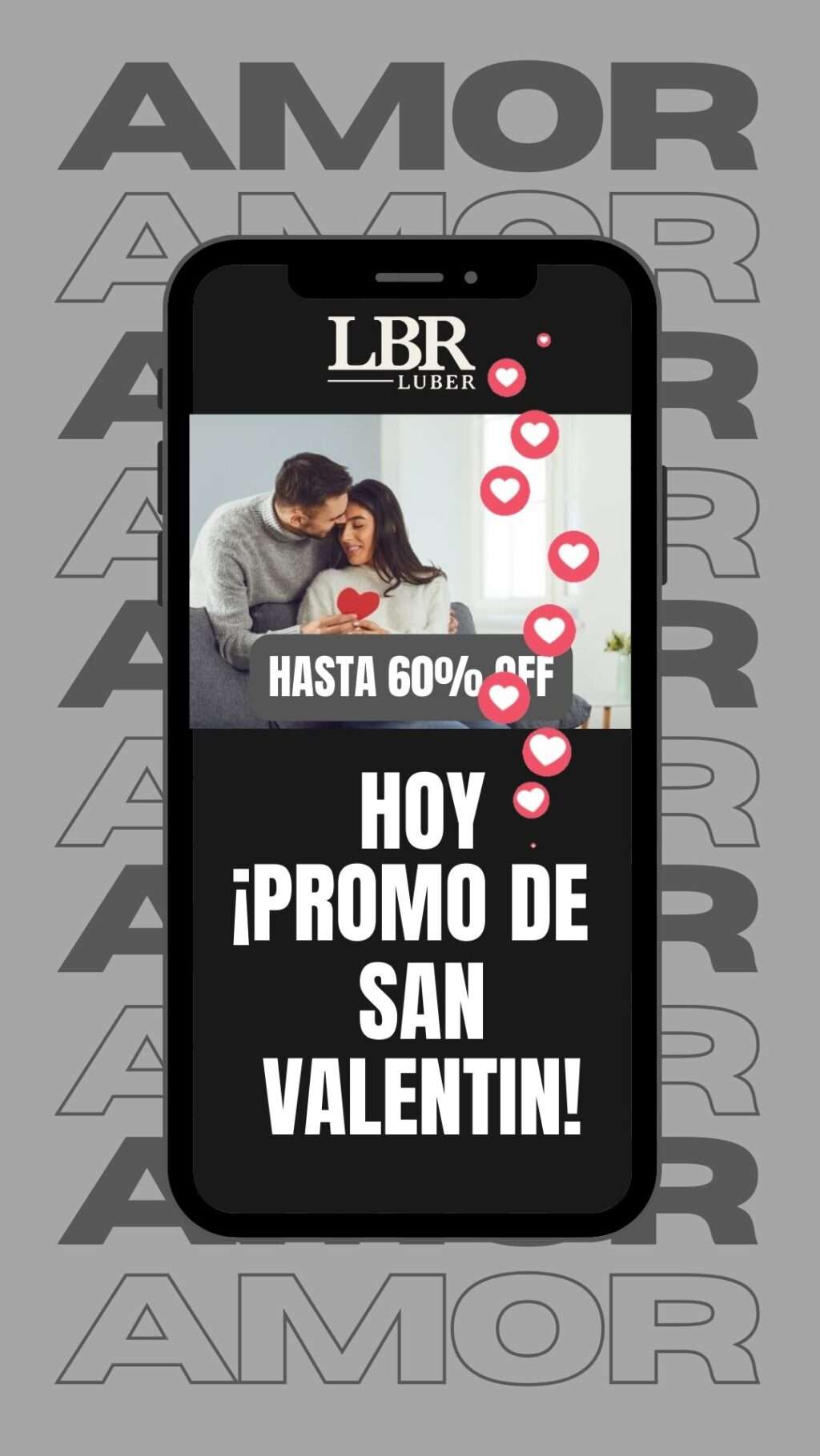 Reel de instagram promoción de san valentín moderno rosa rojo y negro