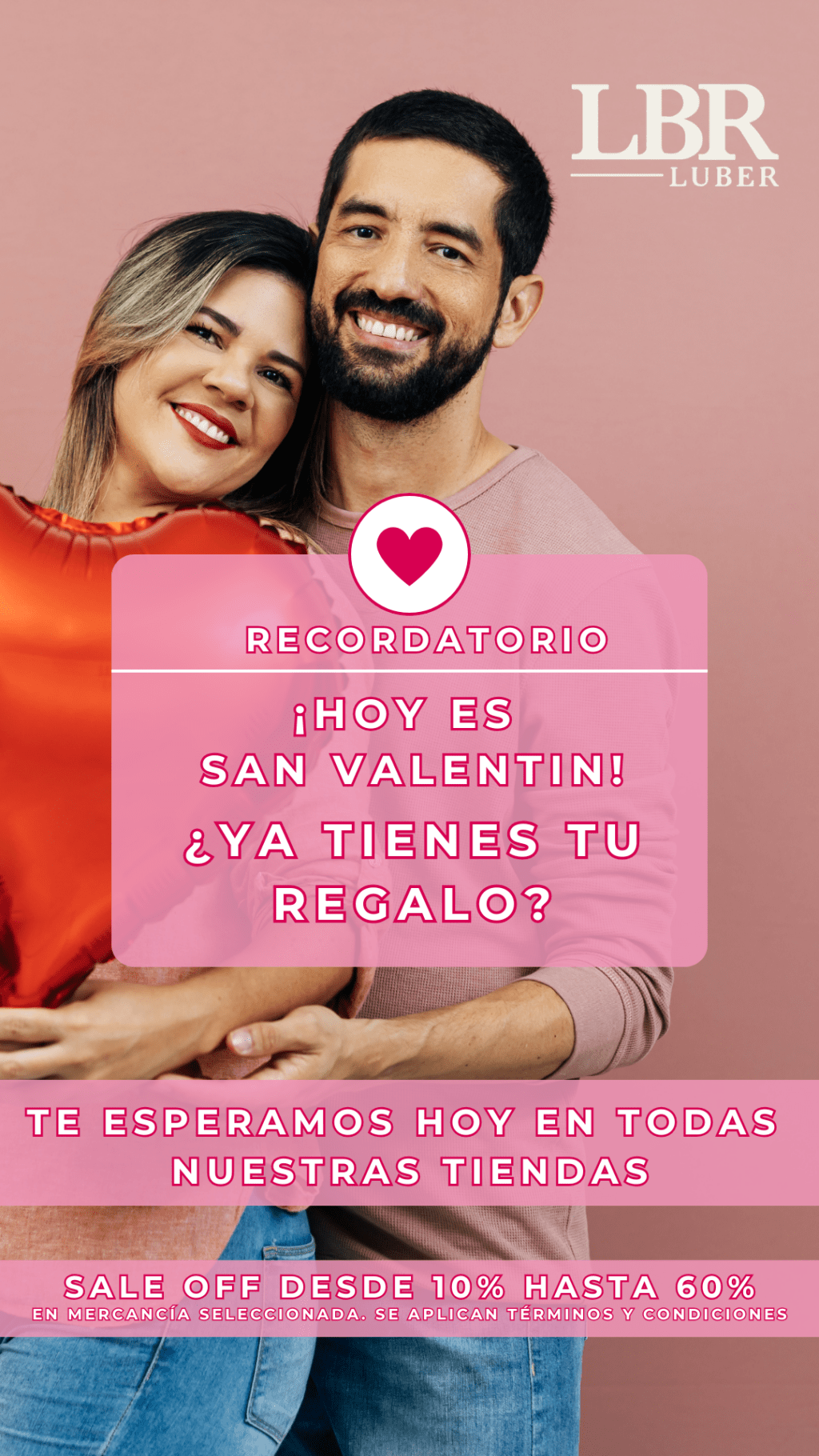 historia de instagram san valentin simple blanco y rojo