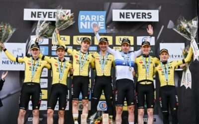 París-Niza: El Visma Lease a Bike se llevó la crono por equipos - Foto: Tomada de @vismaleaseabike