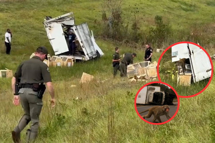 Camión que transportaba monos se vuelca en Misisipi y desata el pánico