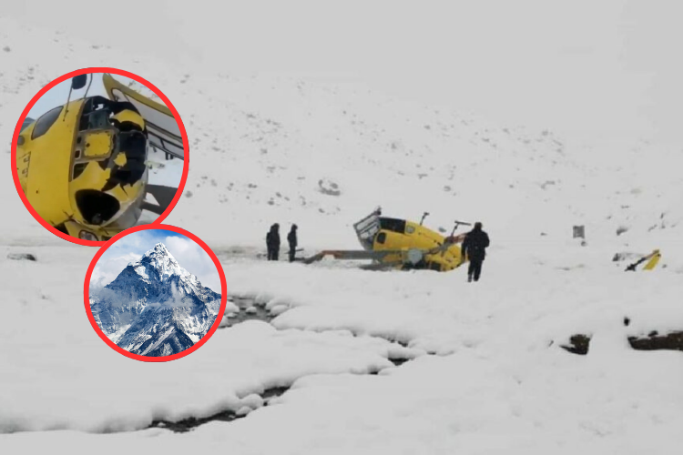 Helicóptero se estrella en el Everest durante rescate: el piloto sobrevive