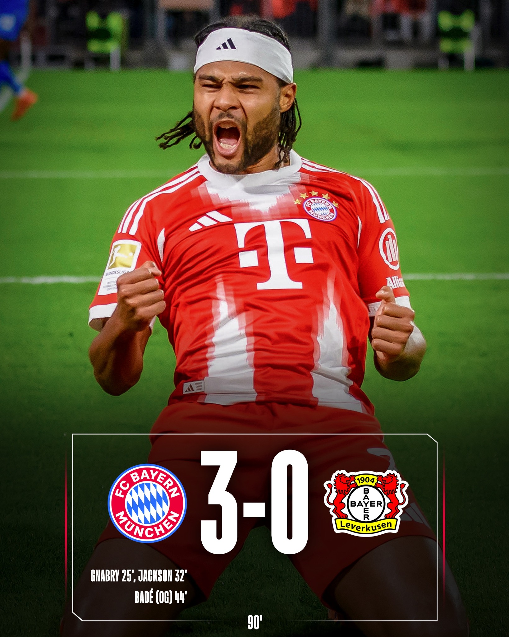 Bayern impone su jerarquía con un contundente 3-0 ante Leverkusen