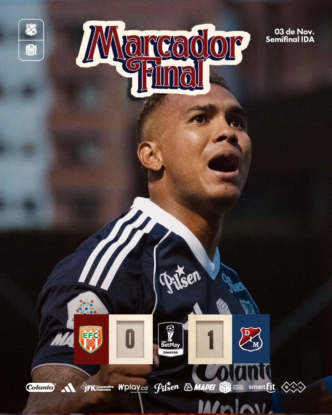 Medellín ganó en el epílogo y toma ventaja ante Envigado en la semifinal de Copa Colombia