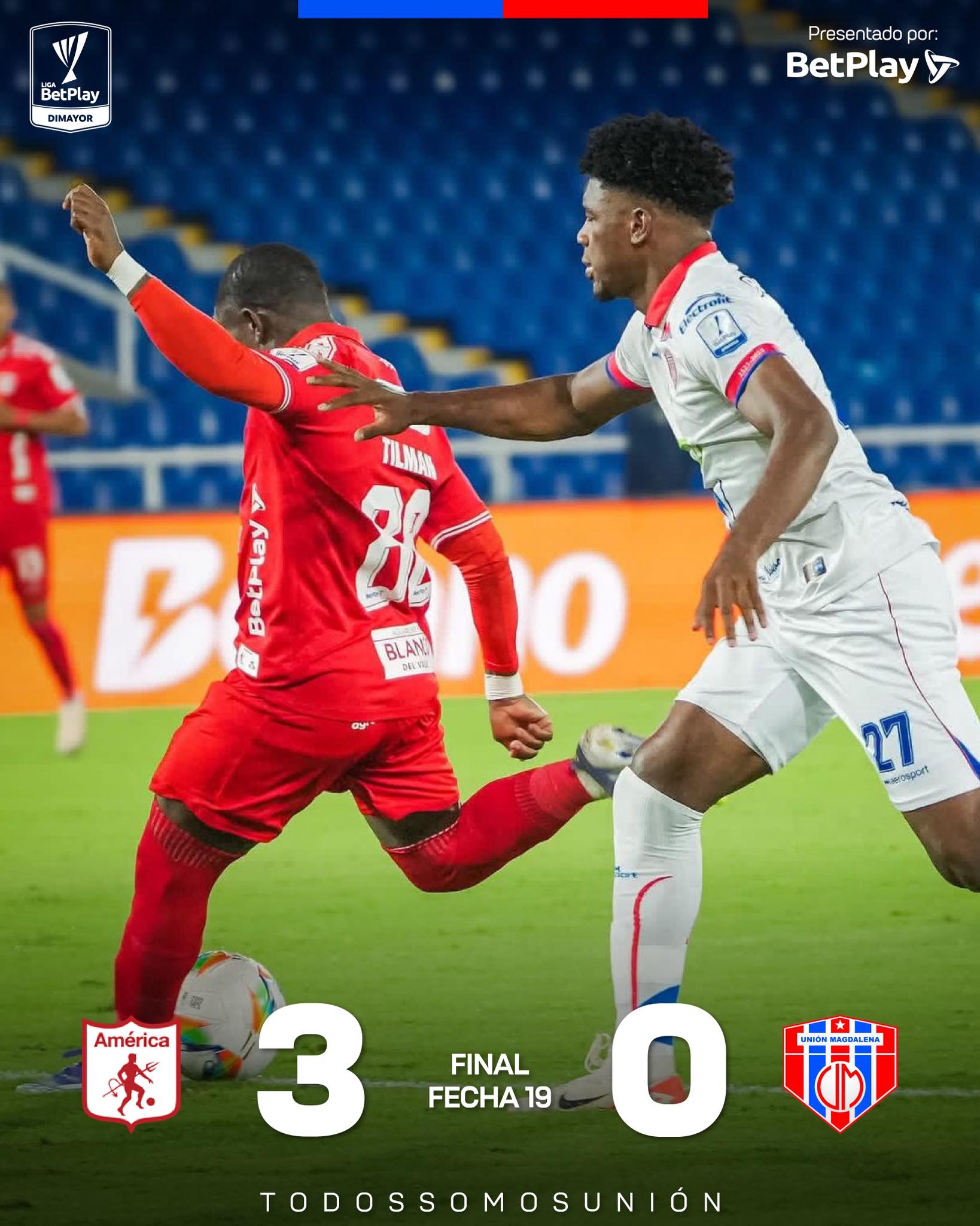 Unión Magdalena ya descendido cayó ante América de Cali