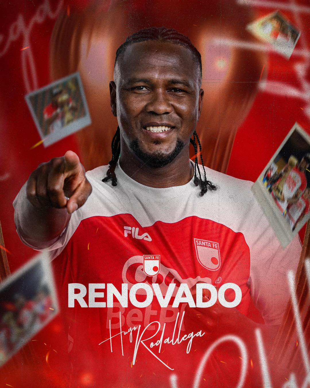 Oficial: Hugo Rodallega renovó con Santa Fe para el 2026