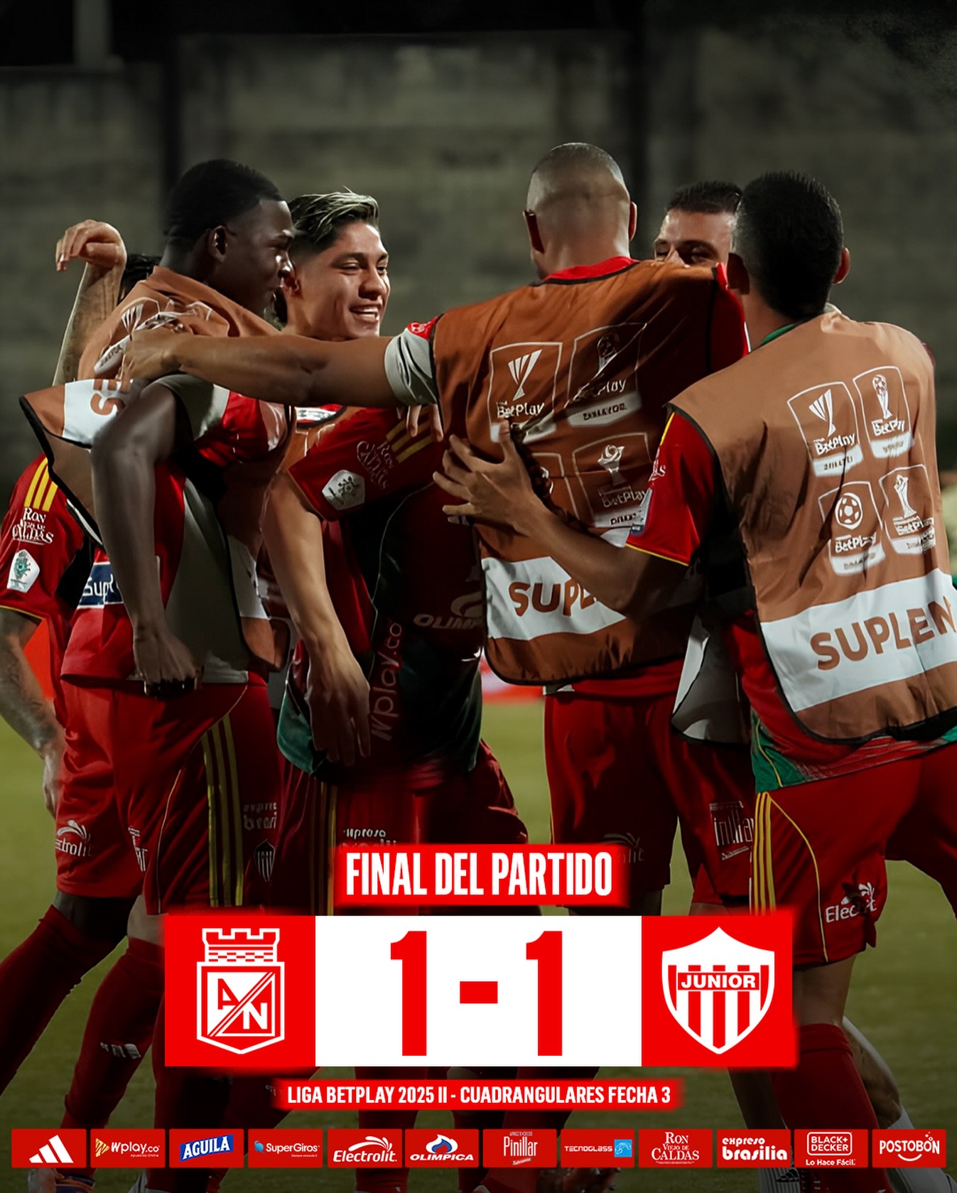 Junior sacó un importante empate frente a Nacional