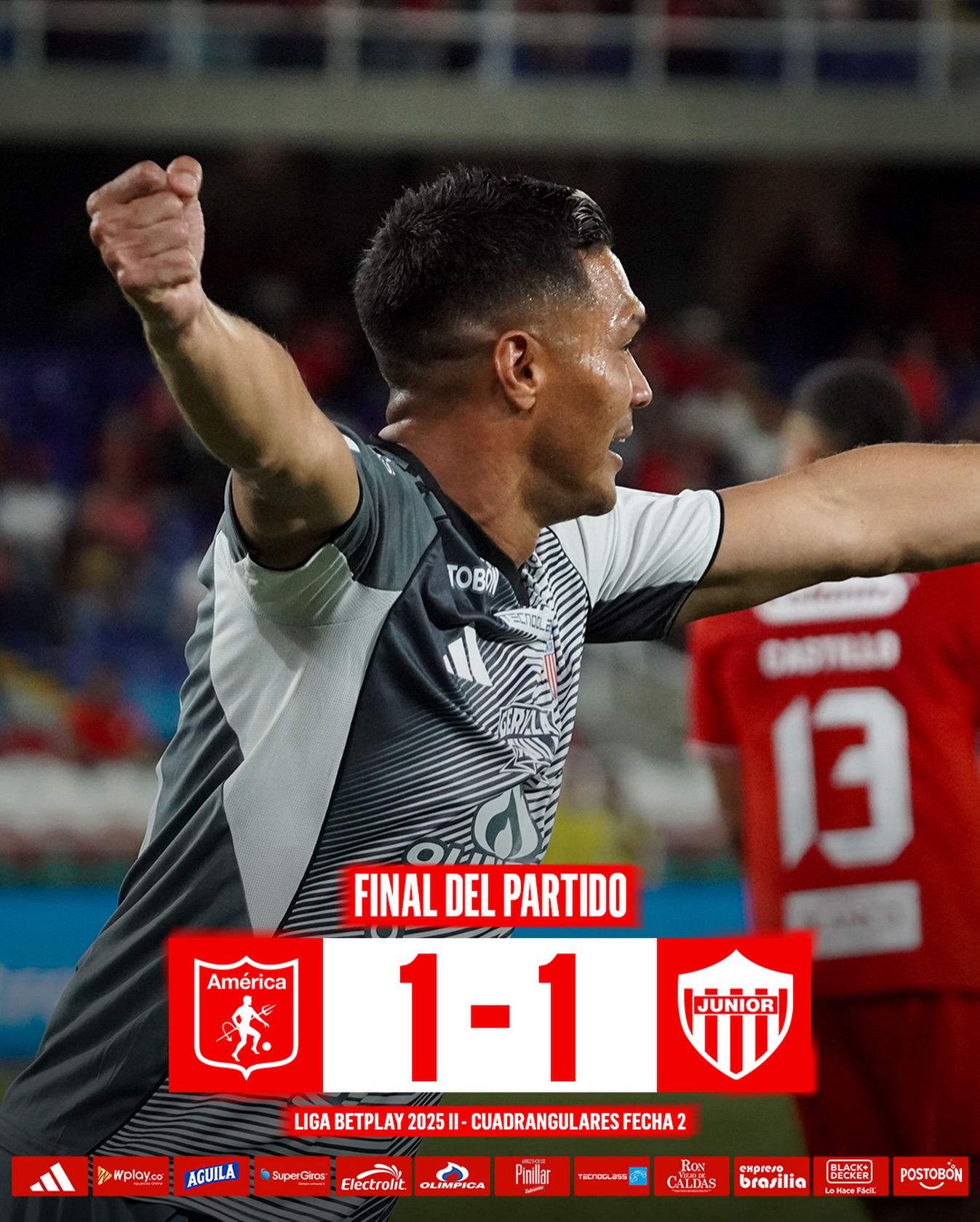 Junior empató sobre la hora ante América de Cali