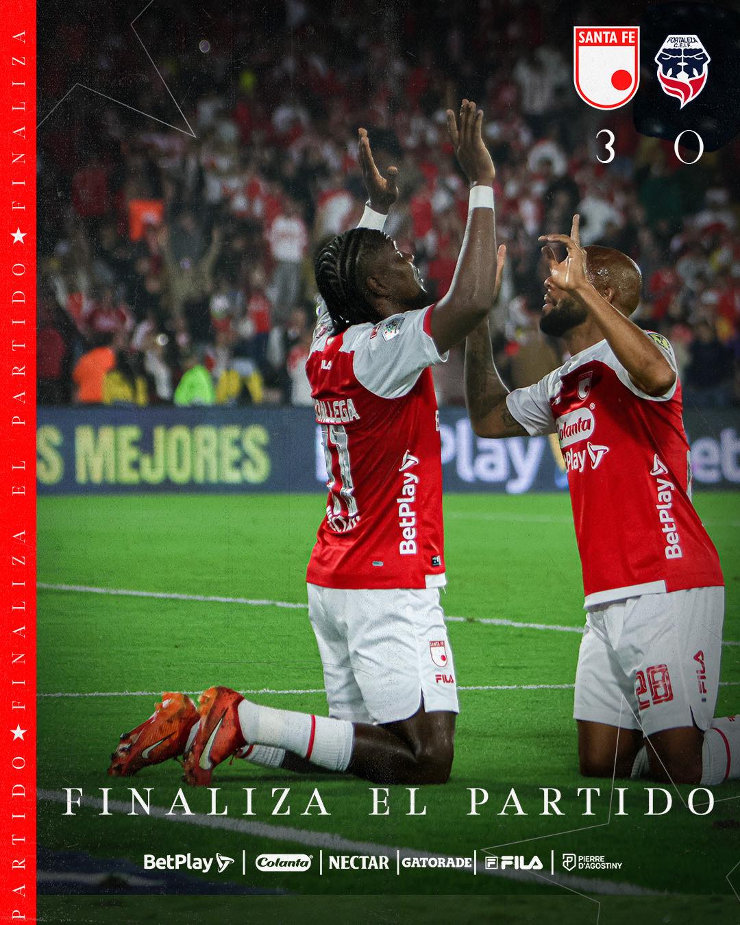 Santa Fe ganó con tripleta de HuGOL Rodallega