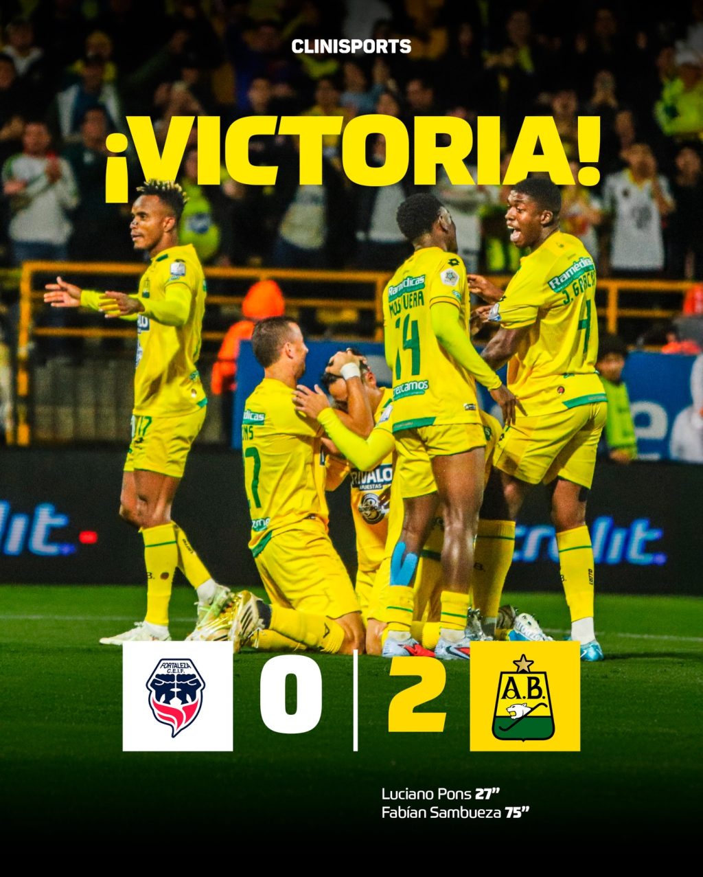 Bucaramanga sigue con vida, derrotó 0-2 a Fortaleza