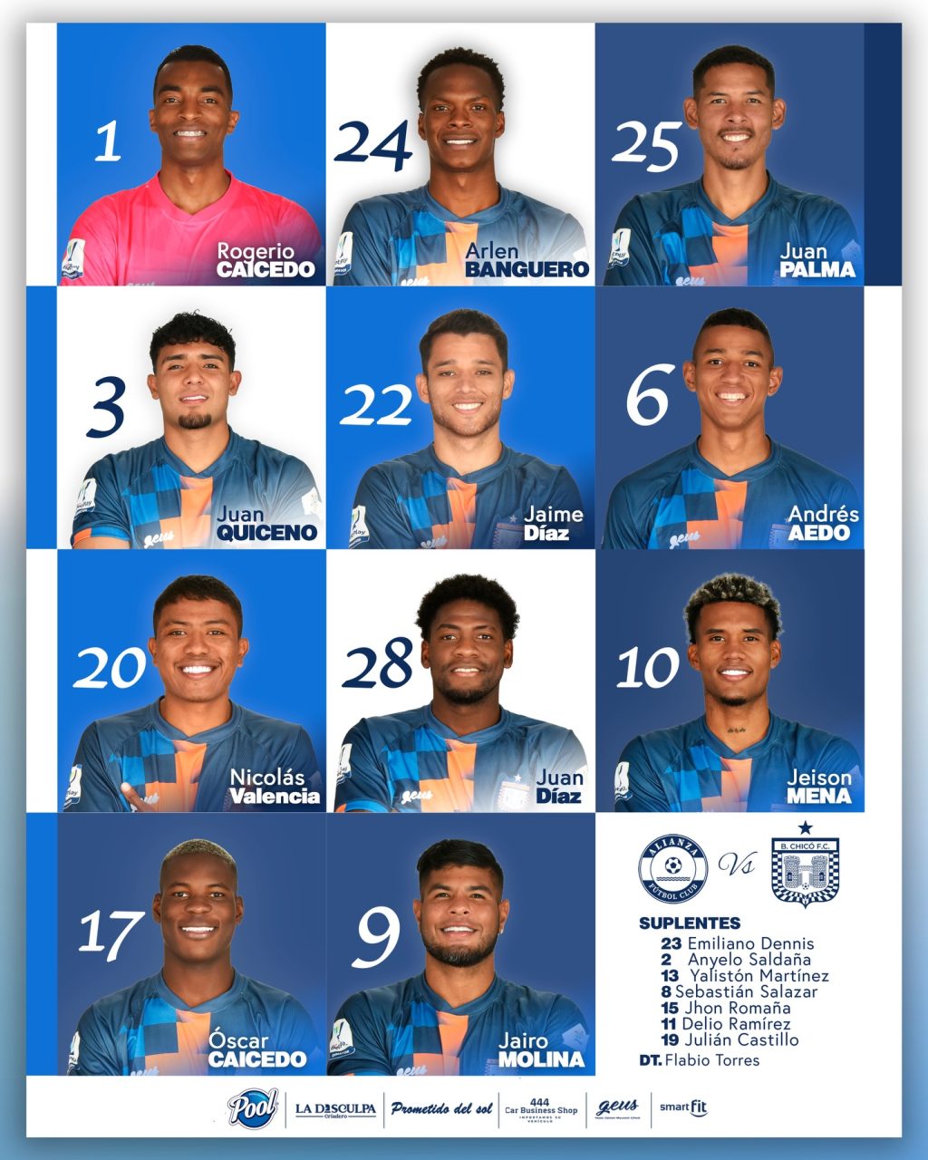 Oficial: Nomina de Boyacá Chicó para enfrentar a Alianza FC