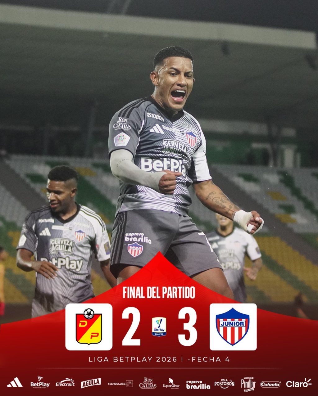 Junior logró importante triunfo ante Pereira en el Centenario de Armenia