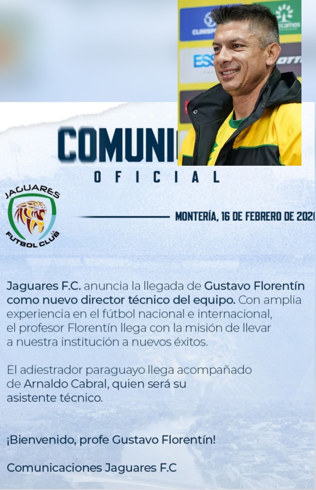 Oficial: Gustavo Florentin, nuevo DT de Jaguares