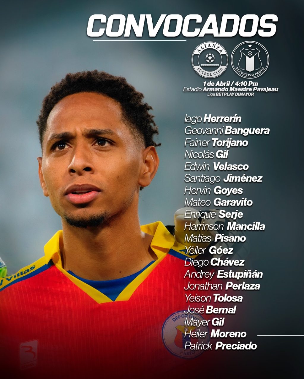 Oficial: Convocatoria Deportivo Pasto para enfrentarse a Alianza Valledupar
