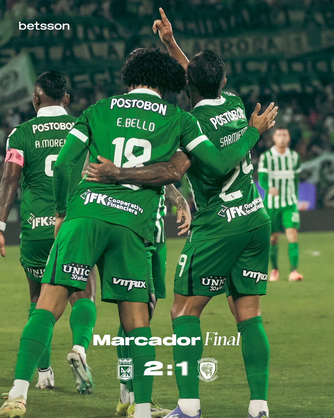 Atlético Nacional derrotó a Jaguares y sigue como lider absoluto del FPC
