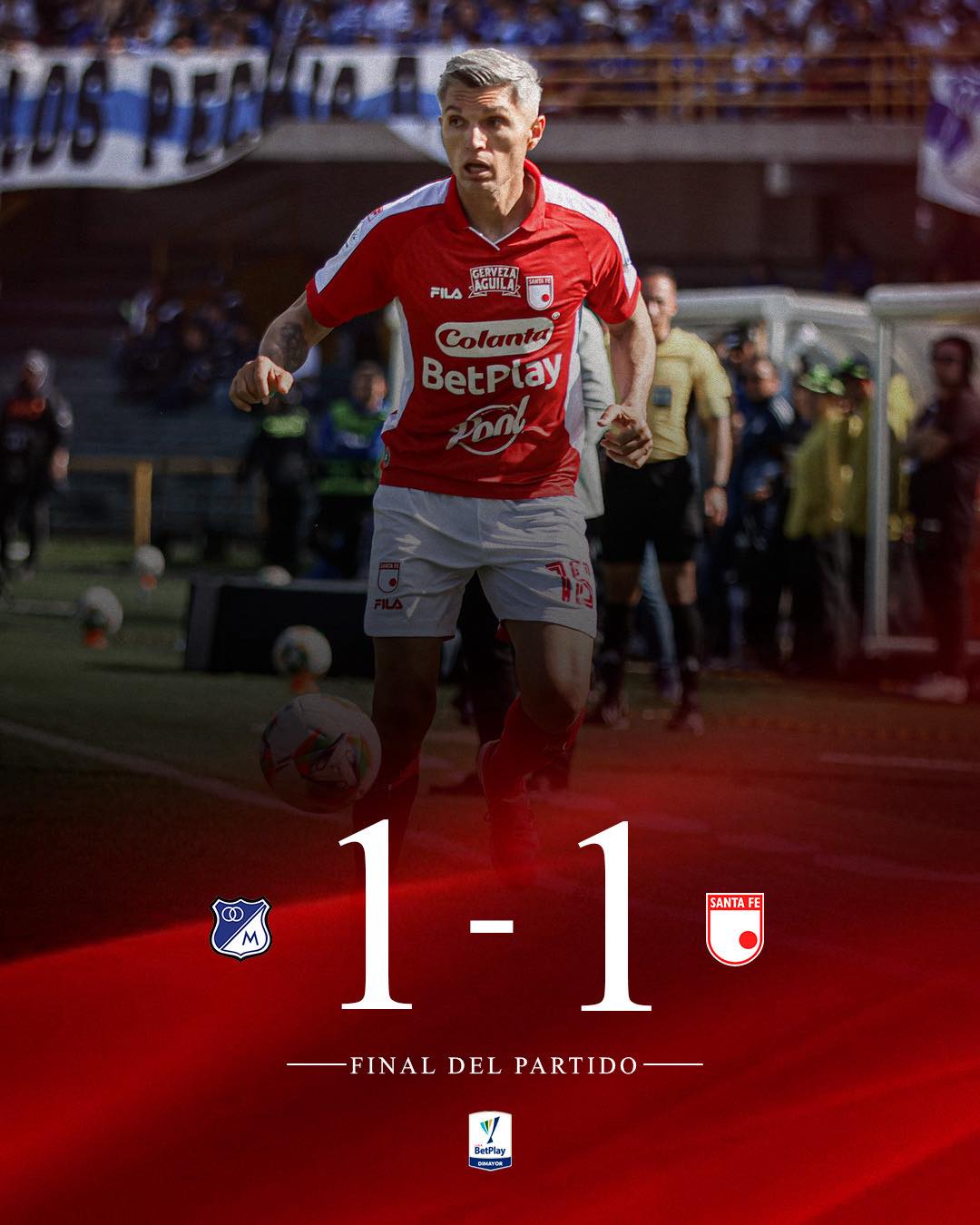 Santa Fe empató a un tanto en el clásico capitalino ante Millonarios