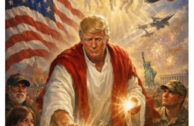 Donald Trump publica una imagen que lo vincula con la figura de Jesucristo