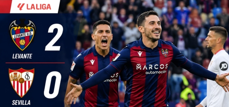 Sevilla cae 2-0 ante un sólido Levante