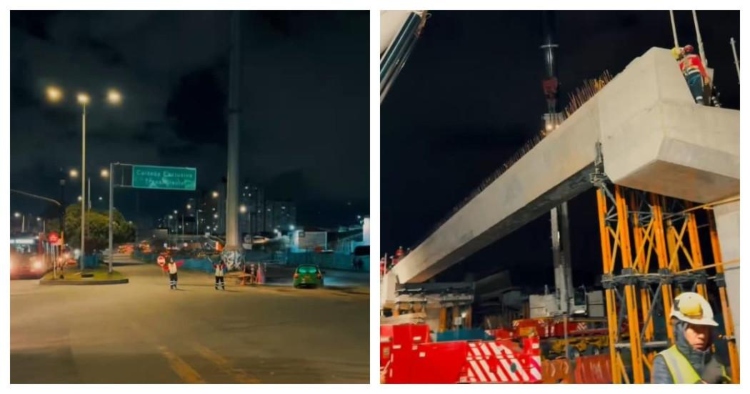 Bogotá autoriza cierres nocturnos en la autopista Sur por el izaje de vigas de nuevos puentes