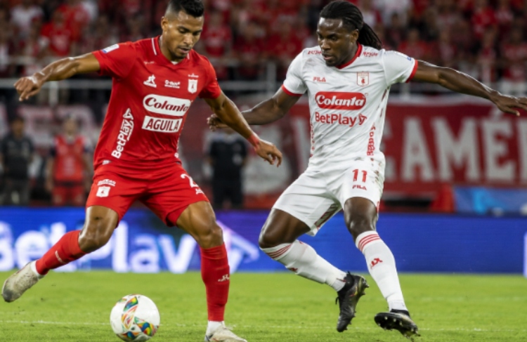 Hugo Rodallega y Adrián Ramos marcaron en el empate entre América y Santa Fe