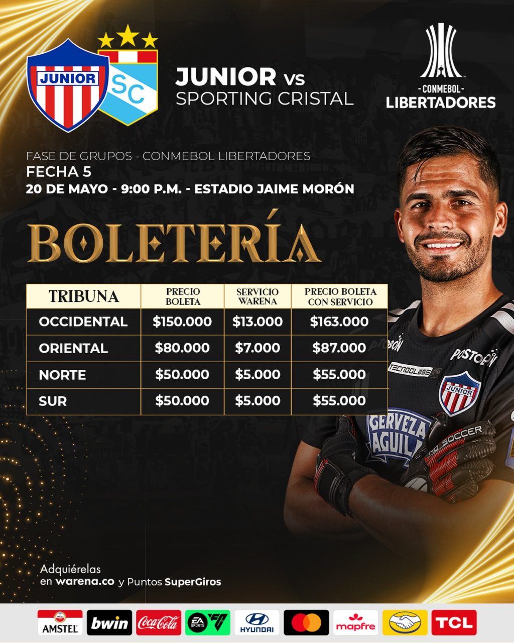 JUNIOR BOLETERÍA