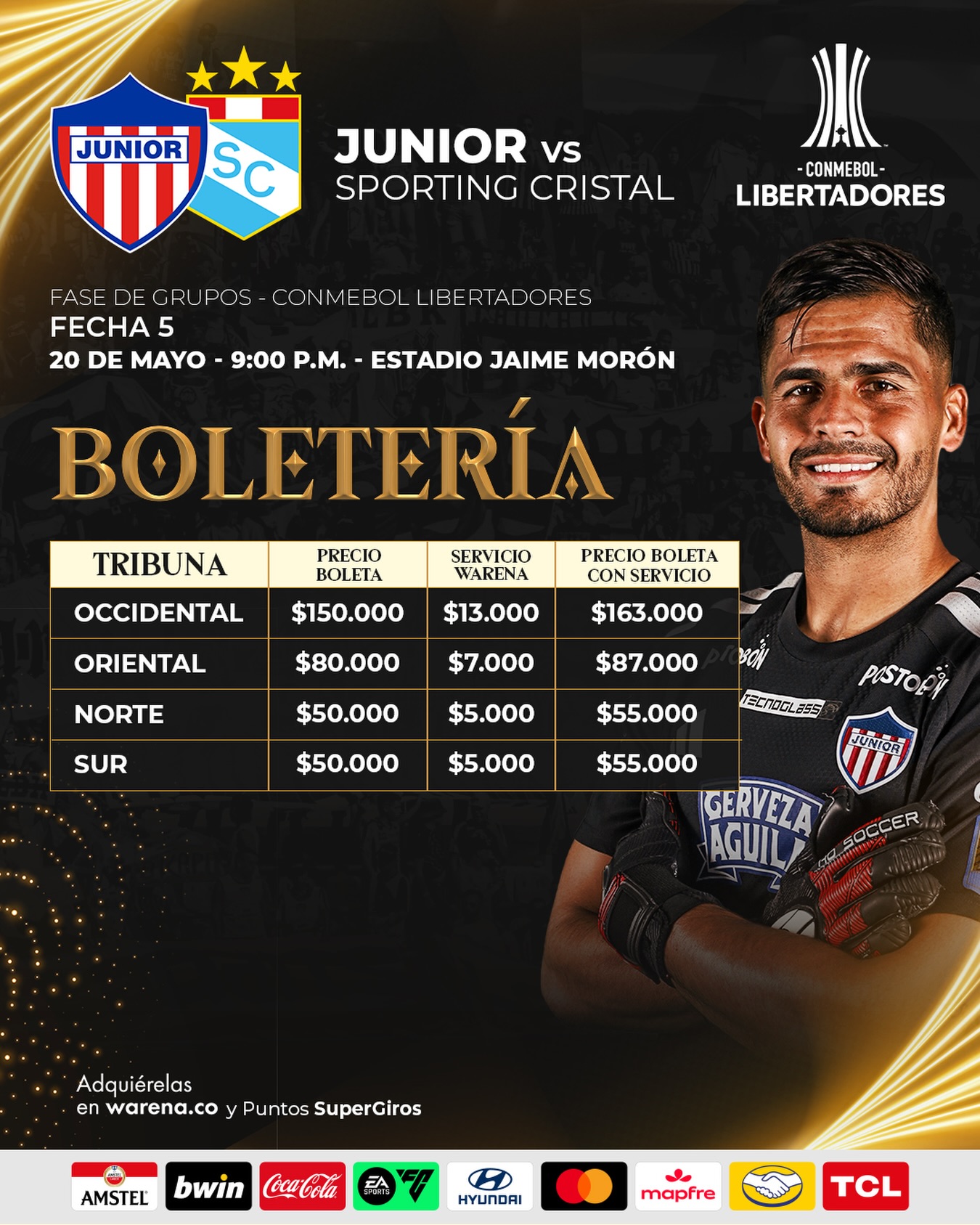 JUNIOR BOLETERÍA