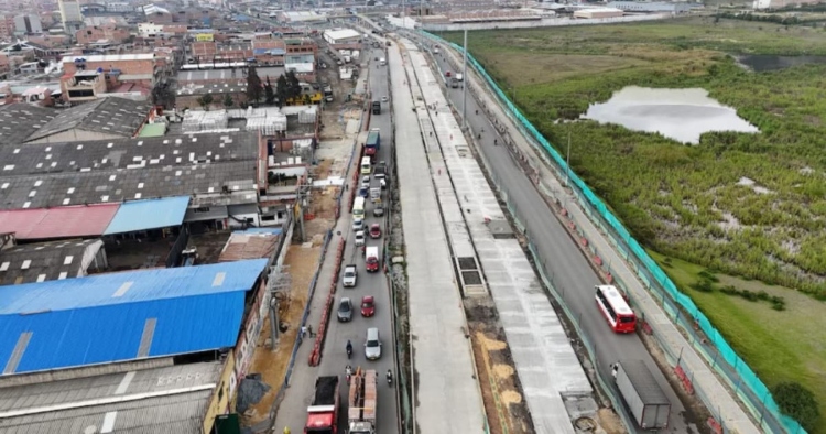La Gobernación de Cundinamarca reporta un avance del 74,1 % en las obras de extensión de TransMileni
