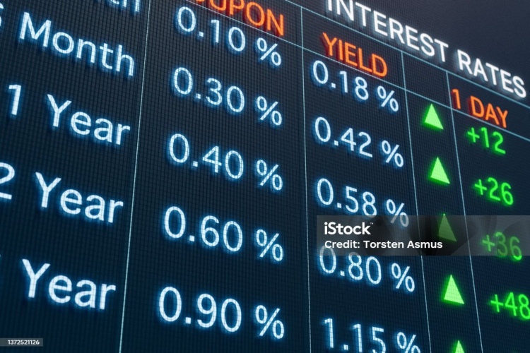 Banking, finance, inflation and mortgage rates concept. 3D illustratio