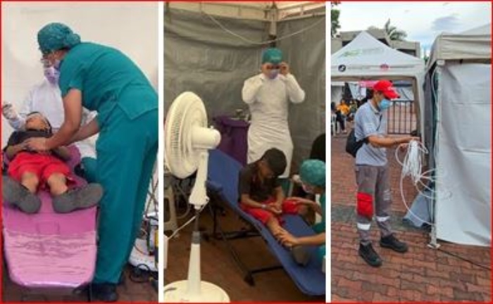 Claro- Fibra óptica- Internet- Terremoto- Pareira- hospital de campaña- Plazoleta Risaralda -